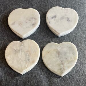 Heart-Shaped Marble Coasters Set of 4